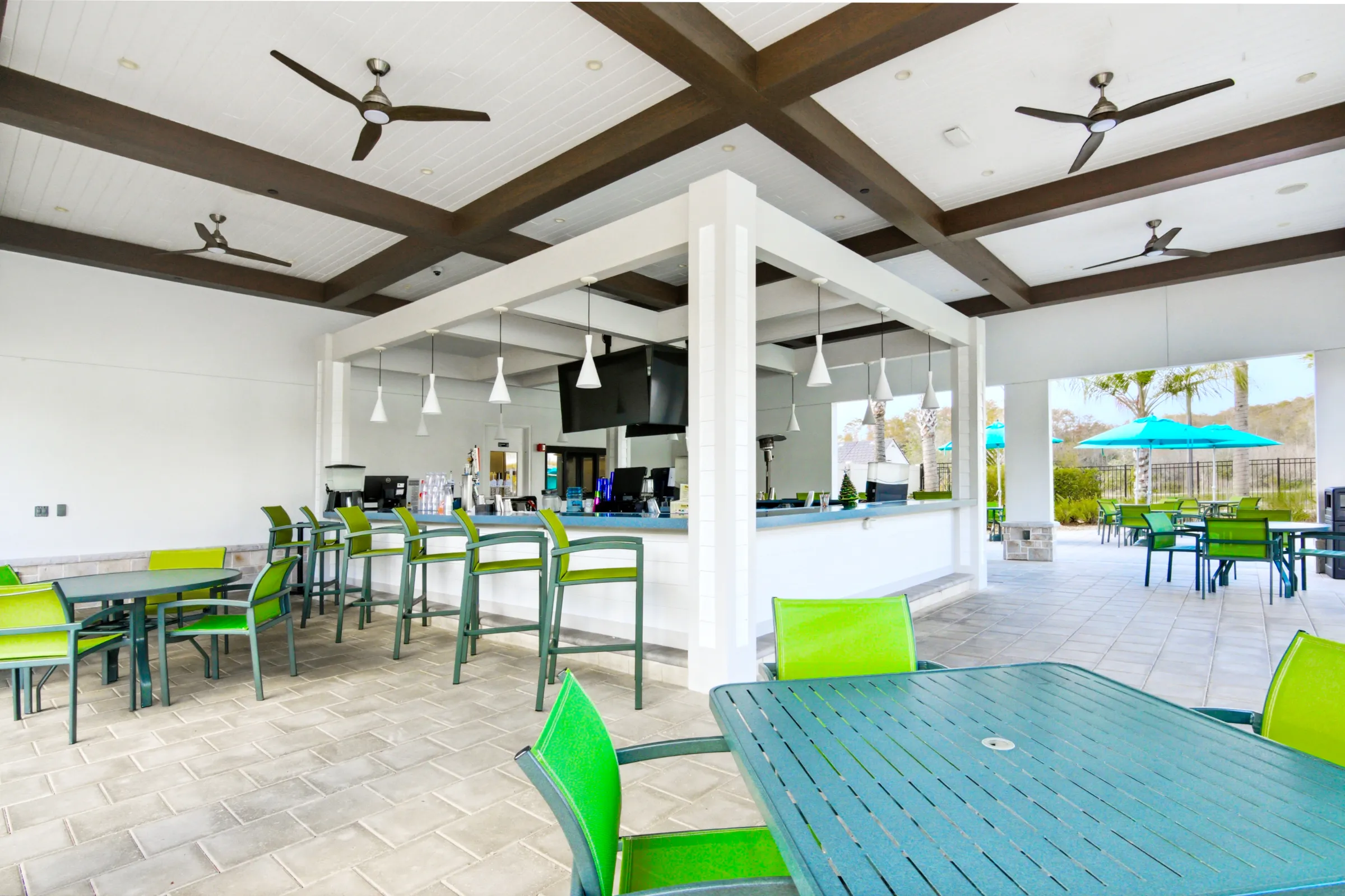 Resort poolside bar vacation rental photography by REMIX